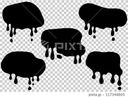 A set of dripping decoration materials, dripping ink, paint silhouettes A set of dripping decoration materials, dripping ink, paint silhouettes 117348605