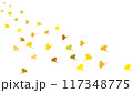 イチョウの葉が舞う　透過イラスト素材 117348775