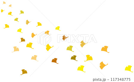 イチョウの葉が舞う 透過イラスト素材 イチョウの葉が舞う 透過イラスト素材 117348775