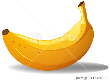 Bright Yellow Banana Illustration 117348908