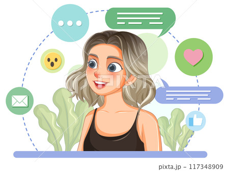 Social Media Interaction Illustration Social Media Interaction Illustration 117348909