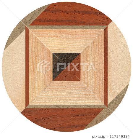 Wooden marquetry can be patterns created from the combination of pine and walnut wood, wooden floor, parquet, cutting board 117349354