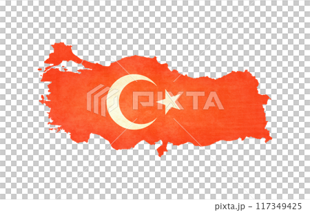 Isolated map of Turkey with flag in soft grunge and vintage style. Isolated map of Turkey with flag in soft grunge and vintage style. 117349425