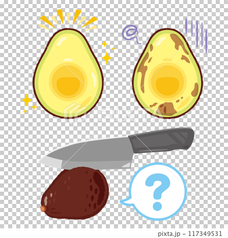 美麗的酪梨和變色的酪梨 美麗的酪梨和變色的酪梨 117349531