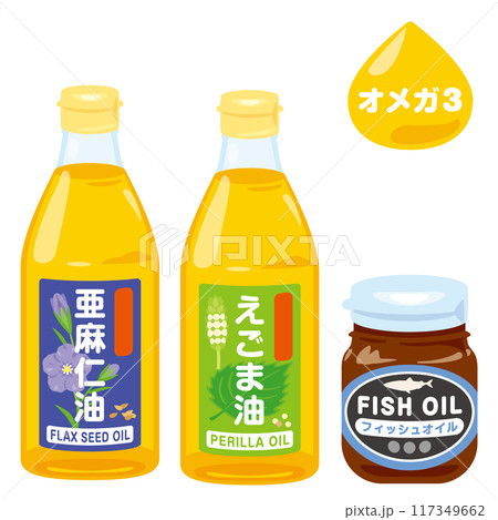 オメガ3、リノレン酸、DHA、EPAが多く含まれる食用油 117349662