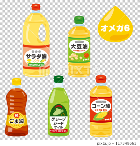 オメガ6、リノール酸が多く含まれる食用油 117349663