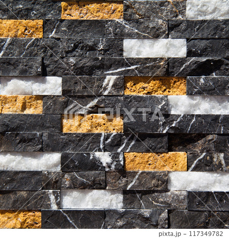 Cutting black white and beige organic marble wall rectangular, seamless lined up Cutting black white and beige organic marble wall rectangular, seamless lined up 117349782