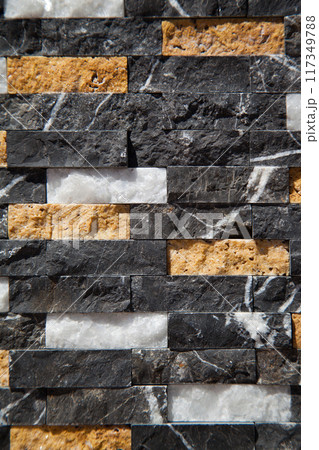 Cutting black white an beige organic marble wall rectangular, seamless lined up Cutting black white an beige organic marble wall rectangular, seamless lined up 117349788