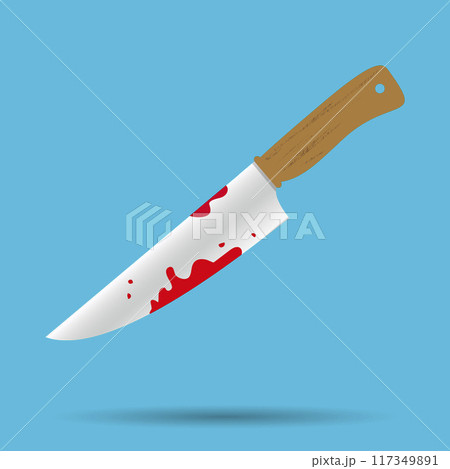 Bloody knife vector icon Bloody knife vector icon 117349891