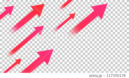 Illustration of an arrow moving diagonally upwards to the right 117350176