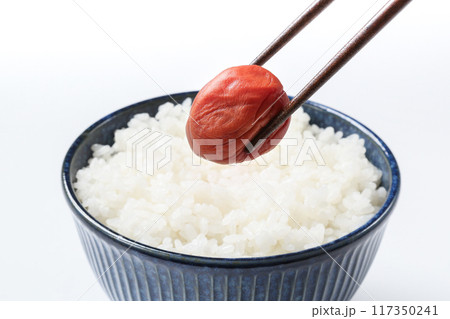 梅干し(紫蘇漬け)とごはん 117350241