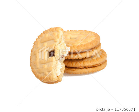 sandwich tasty cookies isolated on the white 117350371