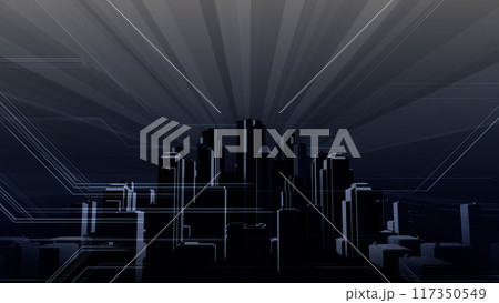 ネットワーク 通信 都市 コミュニケーション 通信 テクノロジー 技術 ビジネス 3D イラスト 117350549