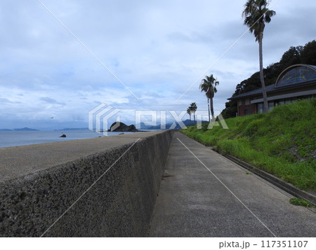 海岸 海の景色 海 青空 曇 日本 長崎 海岸 海の景色 海 青空 曇 日本 長崎 117351107