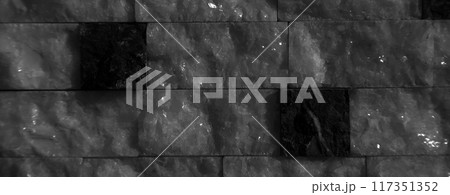 Cutting black white an grey organic marble wall rectangular, seamless lined up 117351352