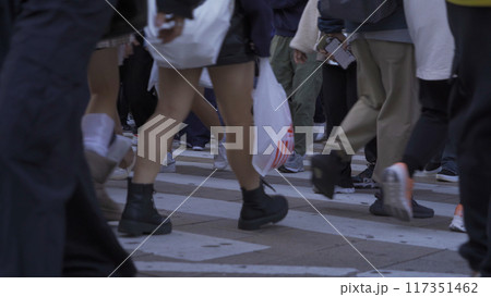 Crowd of people walking on street over zebra crossing or pedestrian crossing at shopping area and department stores on street in Osaka District, Japan , urban city of downtown. Crowd of people walking on street over zebra crossing or pedestrian crossing at shopping area and department stores on street in Osaka District, Japan , urban city of downtown. 117351462