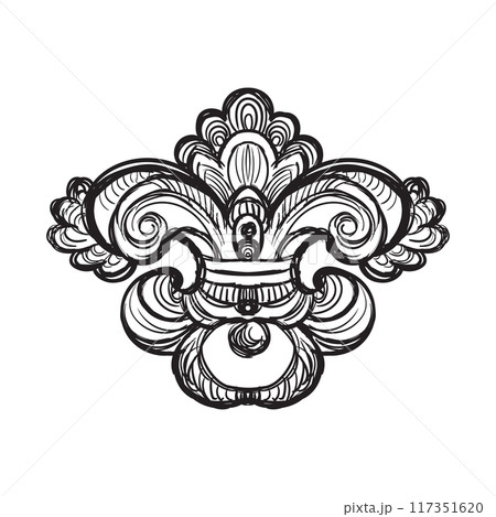 Vintage hand drawing sketch element of design vector illustration Vintage hand drawing sketch element of design vector illustration 117351620