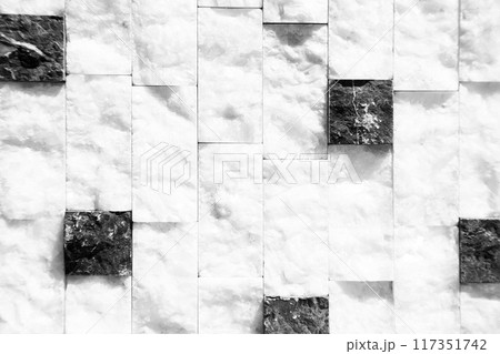 Cutting black white an grey organic marble wall rectangular, seamless lined up 117351742