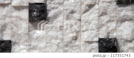Cutting black white an grey organic marble wall rectangular, seamless lined up 117351743