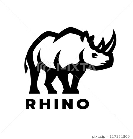 Wild rhinoceros logo. 117351809