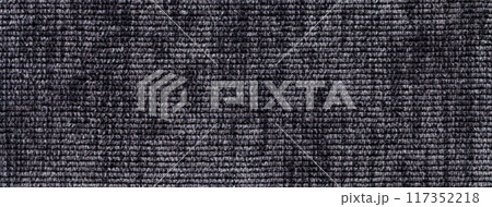 Texture of dark gray background from soft textile material. Abstract backdrop from black fabric, macro. 117352218