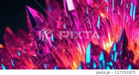 Beautiful bright lucent crystals close-up abstract background Beautiful bright lucent crystals close-up abstract background 117352875