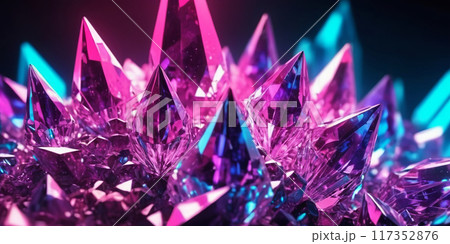 Beautiful bright lucent crystals, close-up abstract background 117352876