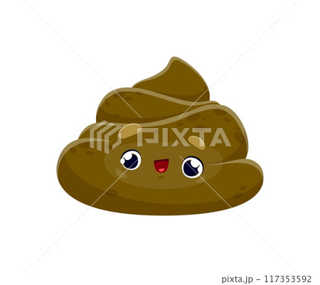 Cartoon poop emoji or poo emoticon with funny face expression, vector character. Cartoon poop smile with cute face, toilet shit or excrement emoji or stinky comic poo for kawaii emoticon sticker Cartoon poop emoji or poo emoticon with funny face expression, vector character. Cartoon poop smile with cute face, toilet shit or excrement emoji or stinky comic poo for kawaii emoticon sticker 117353592