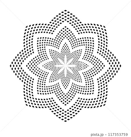Mandala Radial Geometric Dots Pattern. Mandala Radial Geometric Dots Pattern. 117353759
