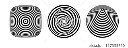 Abstract Geometric Design Elements set. 3D Illusion. Abstract Geometric Design Elements set. 3D Illusion. 117353760