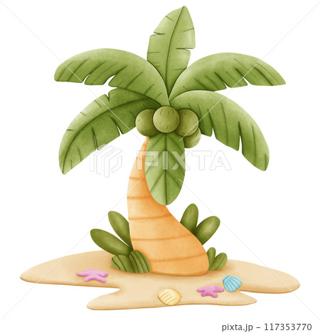 coconut palm tree on the beach coconut palm tree on the beach 117353770
