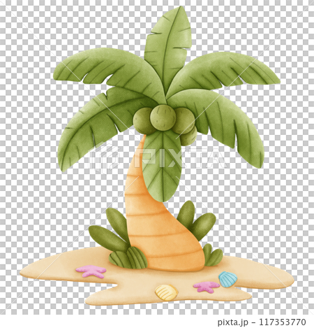 coconut palm tree on the beach coconut palm tree on the beach 117353770