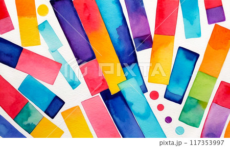 Background with bright colorful watercolor shapes, abstract pattern Background with bright colorful watercolor shapes, abstract pattern 117353997