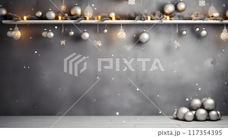 Christmas decorations many glass balls, generative ai Christmas decorations many glass balls, generative ai 117354395