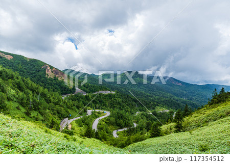 志賀草津道路のヘアピンカーブ 志賀草津道路のヘアピンカーブ 117354512