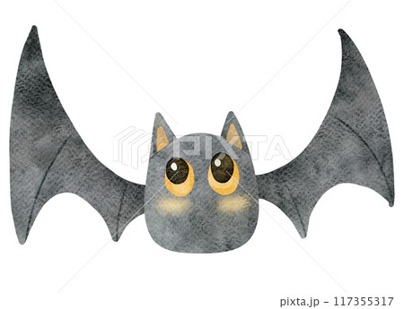 Cute bat watercolorのイラスト素材 [117355317] - PIXTA