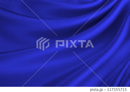青いサテンのドレープ 青いサテンのドレープ 117355715