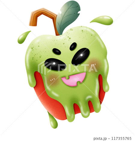 Evil poison apple illustration for Halloween 117355765