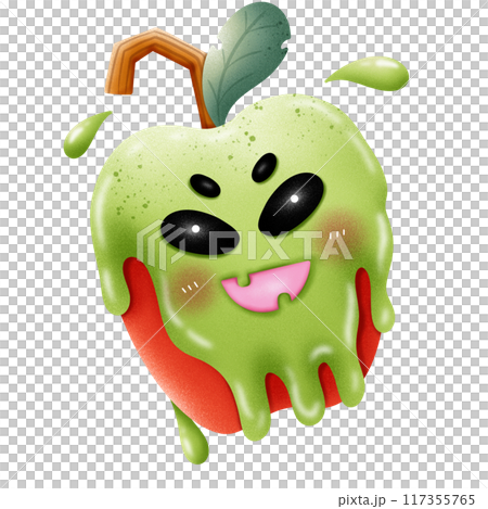 Evil poison apple illustration for Halloween 117355765