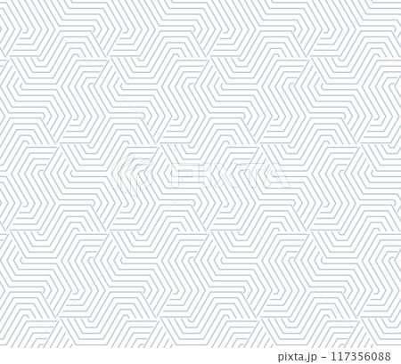 Abstract geometric pattern with stripes, lines. Seamless vector background. White and gray ornament. Simple lattice graphic design 117356088