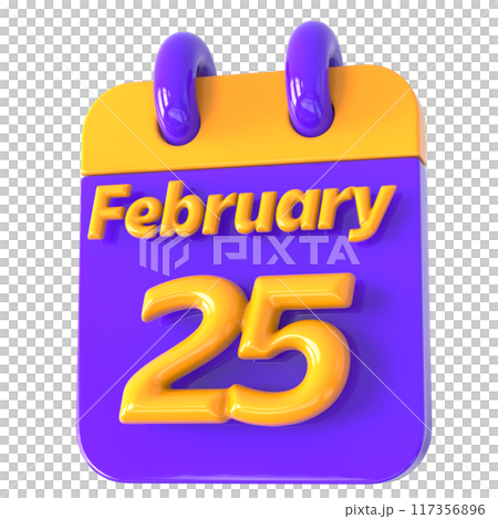 3D Calendar with date number 3D Illustration 3D Calendar with date number 3D Illustration 117356896