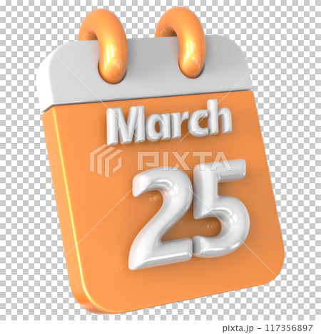 3D Calendar with date number 3D Illustration 3D Calendar with date number 3D Illustration 117356897
