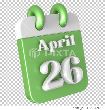 3D Calendar with date number 3D Illustration 117356900