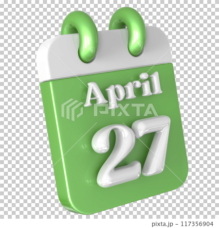 3D Calendar with date number 3D Illustration 117356904