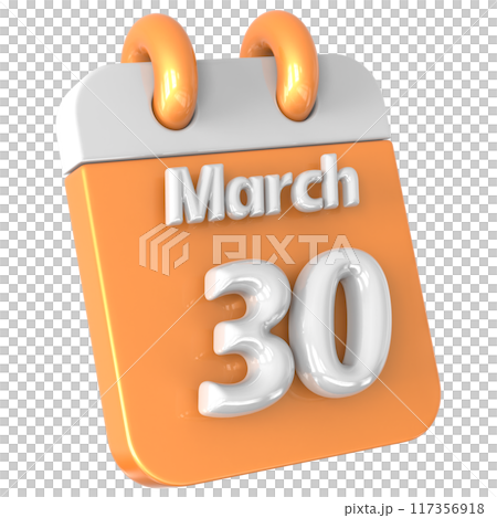 3D Calendar with date number 3D Illustration 117356918