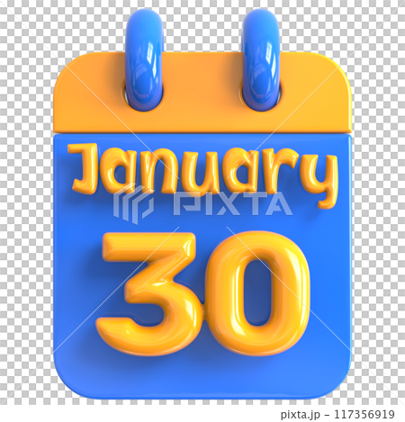 3D Calendar with date number 3D Illustration 117356919