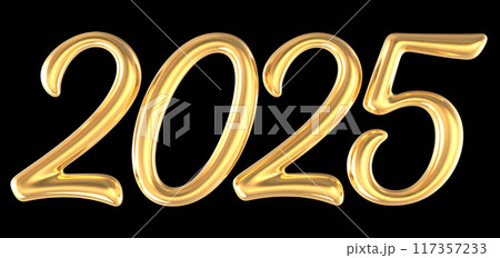 2025 Gold Number 3D Render 2025 Gold Number 3D Render 117357233