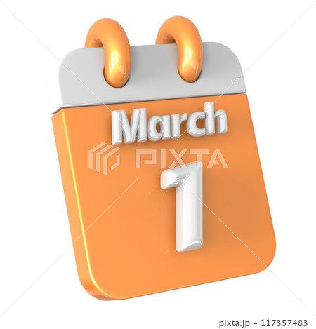 3D Calendar with date number 3D Illustration 3D Calendar with date number 3D Illustration 117357483
