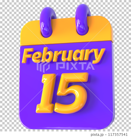 3D Calendar with date number 3D Illustration 117357541
