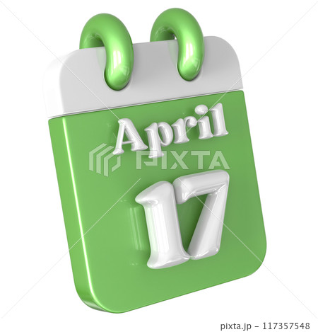 3D Calendar with date number 3D Illustration 117357548